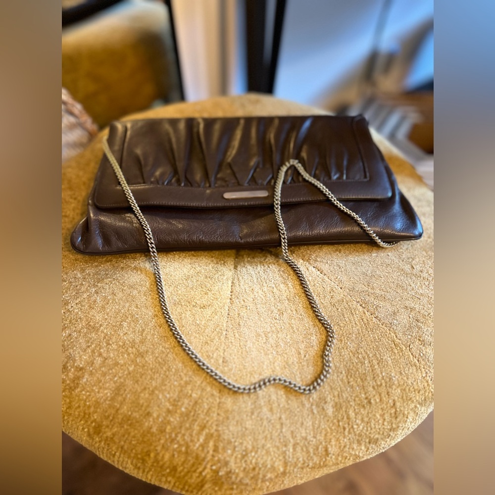 Saks Fifth Avenue Brown Leather Shoulder Bag